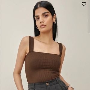 NWT Reformation Canyon Knit Tank in Cafe